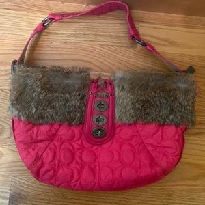 Coach Hobo Bag with Real Rabbit Fur in PinK!